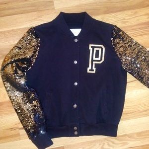 Vs PINK bling varsity jacket